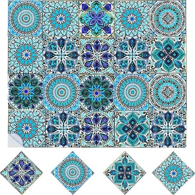 Kleurige Tegelstickers voor DIY Decoratie, Marokkaanse Mosaïektegels voor Keuken en Badkamer, Zelfklevende Wanddecoratie en Meubelstickers, Makkelijk Schoon te Maken
