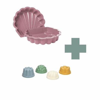 SET Zand- en Water Schelp pastel roze en zandvormen