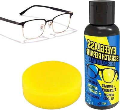 Krasverwijderaar voor Glas - Reiniger Verkleurde Lenzen - Herstel Helderheid Oppervlakken - Duurzame Beschermlaag - 30g Netto Gewicht - Transparant