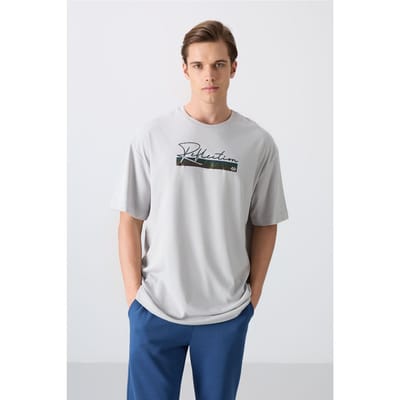 Oversized Geprinte Katoenmix T-shirt