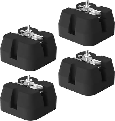 Vloerconsole Schokdempers - Rubberen buffers - Airco installatie - Hoge draagkracht - 10x10x6.5cm - Zwart