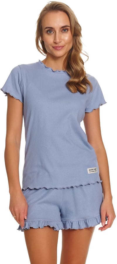 Doctor Nap Katoenen Pyjama Dames Korte Mouw Korte Broek Zomer Shortama PM.4315 Sky Blue 36 / S