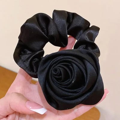 Roos Bloem Elastische Haarband voor Vrouwen Meisjes Koreaanse Haar Touw Strikken Bloem Scrunchie Paardenstaarthouder Haaraccessoires Cadeau