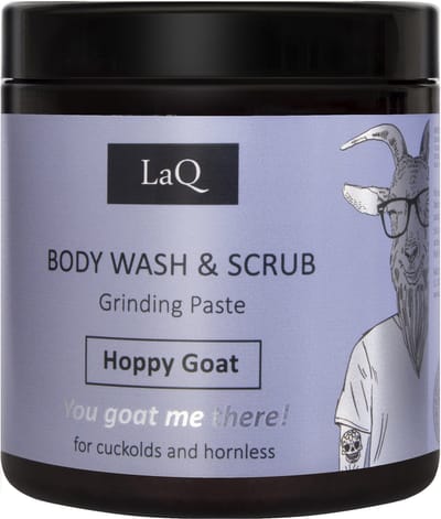 LaQ Hoppy Goat Body Wash & Scrub Mannen – Vegan Grinding Paste – Natuurlijke Suiker Scrub – Luxe Alternatief voor Douchegel – 220g