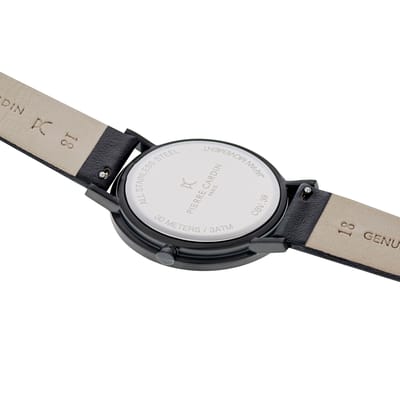 Pierre Cardin Belleville Simplicity CBV.1021 Horloge - Leer - Zwart - Ø 39 mm