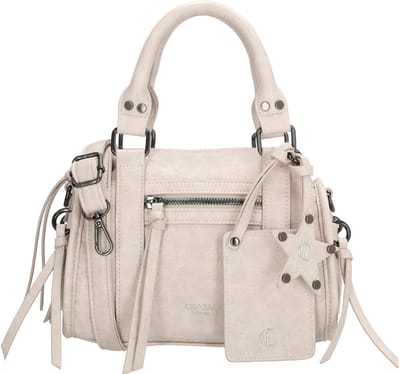 Charm London Berlin Handtas - Voorvak - Schouderband - Pasjesetui - Bagcharm - Dames - Zonder Achtervak - Schoudertas - Crossbody - Tasje - Crème