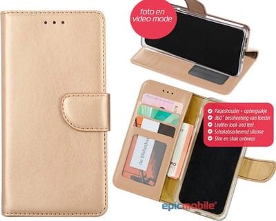 Hoesje geschikt voor Samsung Galaxy S21 Boek hoesje – Wallet portemonnee hoesje - Goud