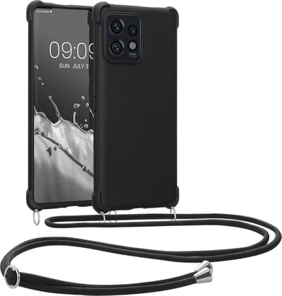 Geschikt voor Motorola Edge 40 Pro Hoesje met Koord - Zwart