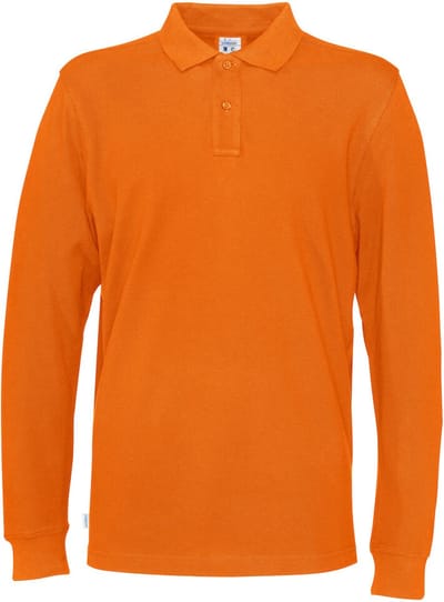 Cottover POLO PIQUE LONG SLEEVE MAN - GOTS GECERTIFICEERD 141018 - Oranje - S