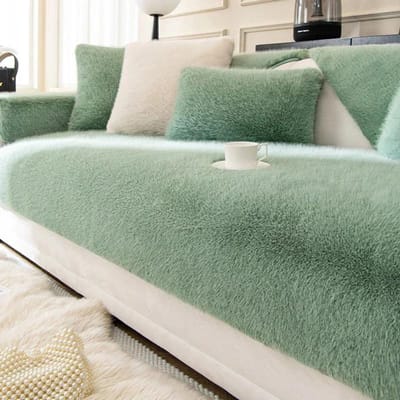 Housse de Canapé en Peluche Lapin Artificiel Universelle Douce Serviette de Canapé Housses Antidérapantes Forme L Couverture de Canapé Coussin de Canapé Tapis Salon 1pc 30x50 pillowcase