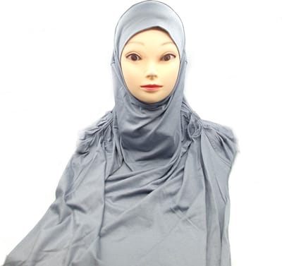 Grijse hoofddoek, hijab, instant hijab, mooie hoofddeksel.
