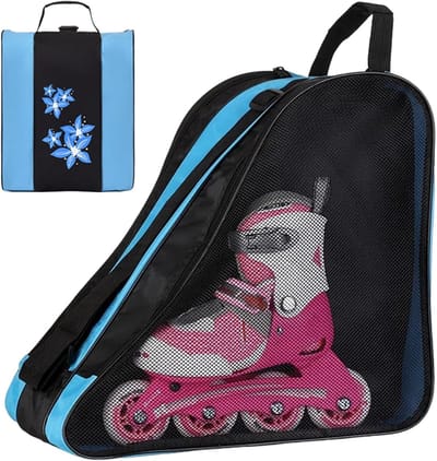 Schaats Tas - Schoen Rugzak - Vervoer Schaatsen - Drie Compartimenten - 31 x 22.7 x 3.3 cm - Blauw