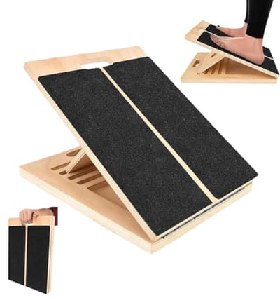 Houten Kuitrekker Schuine Plank - Evenwichtstrainer voor Lichaamsbalans en Reksoefeningen