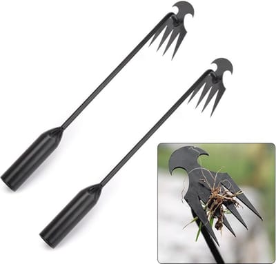 Solidchoice - Roestvrijstalen Onkruidsteker 40 cm Tuingereedschap Set van 2