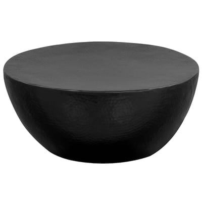 vidaXL - Salontafel - 70x30 - cm - gehamerd - aluminium - zwart