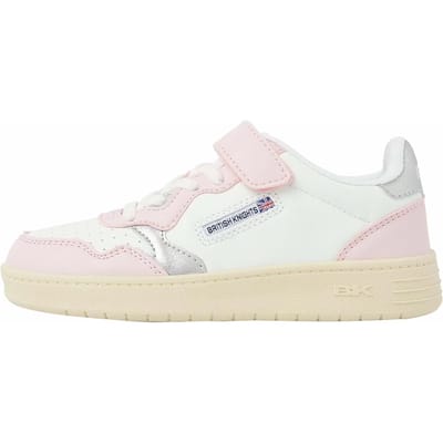 British Knights - Noors Meisjes Sneakers Laag - Maat 28 - Wit/Zacht roze/Zilver - Meiden Schoenen