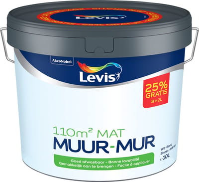 Levis - Muur Mat - Wit - 10 L