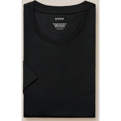 Eton T-Shirt Organic Supima Cotton Uni Single Jersey Zwart / male
