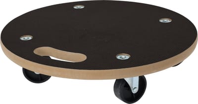 FX Tools Verhuis trolley/hondje - meubelroller op zwenkwielen - handvat - MDF - 200 kg - dia 38 cm