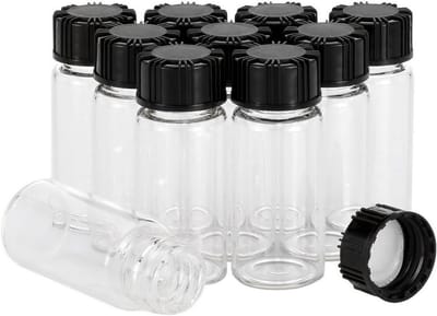 Duidelijke glazen vials voor vloeistofverzameling, 10ml schroefdop flessen, set van 10 stuks, ideaal voor laboratoria en opslag
