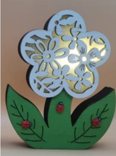 OP=OP Tafel decoratie Pasen met verlichting Bloem (14cm)