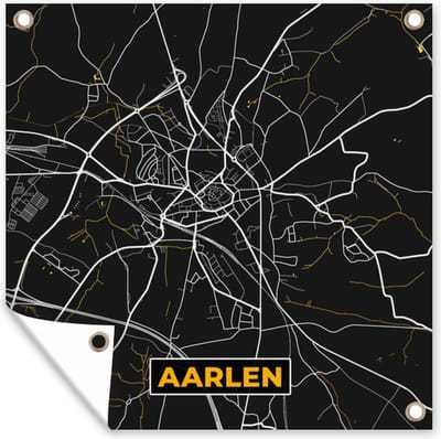 Tuin poster Aarlen - Plattegrond - Goud - Kaart - Stadskaart - 200x200 cm - Tuindoek