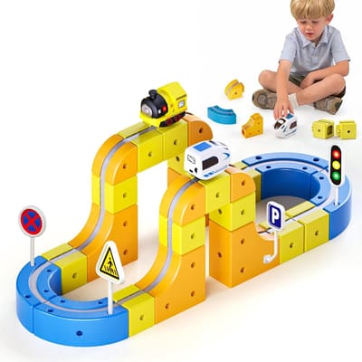 Treinbaan Set - Bouwblokken Speelgoed - Creatief Spelen - 3D Lay-outs - 126 Delen