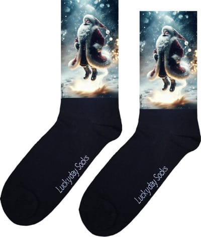 Kerstman - Opkikker - Grappige sokken - Valentijns cadeau - Verjaardag cadeau - Sinterklaas cadeau - Leuke sokken - Vrolijke sokken - Kerstfeest - Kerst Sokken - Vaderdag - Moederdag - Kerstcadeau - Socks die Happy maken - Maat 37-44