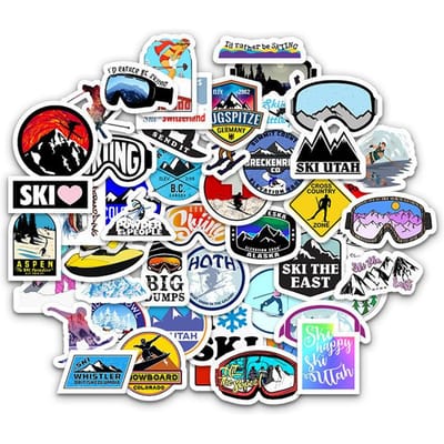 10 30 50Stuks Verpakking Ski Stickers Waterdicht Skateboard Motorfiets Gitaar Bagage Laptop Fiets Sticker Kinder Speelgoed black