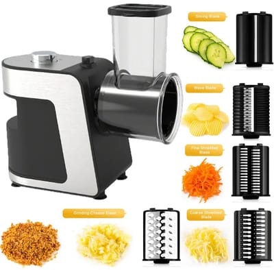 ACEP Elecktrische snijmachine - 1000W - Hakken, Snijden, Malen, Raspen - Foodprocessor - Keukenrobot - Keukenmachine - Snijmachine groenten