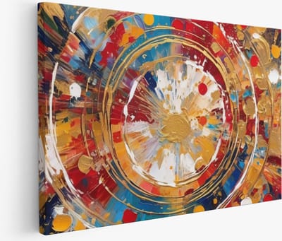 Saammp Muurcirkel Hout - Tijger tussen de bloemen - Dieren - Ø 80 - Wandcirkel - Wanddecoratie Cirkel - muurdecoratie Woonkamer - Slaapkamer decoratie - Rond Schilderij