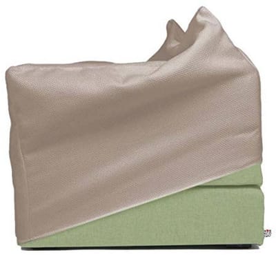 Opvouwbare Zitzak voor Eenpersoonsbed - 70 x 63 x 42 cm, Groen met Beige Hoes