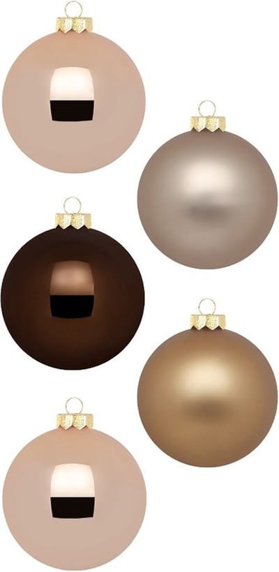 Christmas Goods Kerstballen set - 20x stuks - glas - bruin mix - 6 cm - glans/mat - kerstversiering