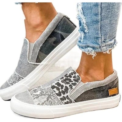 Dames Geruite Gevulkaniseerde Schoenen zwart Wit Ruit Dames Casual Loafers Dames Luie Schoenen Instapper Platte Canvas Schoenen 43 gray