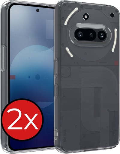 Hoesje - 2 Stuks - Geschikt voor Nothing Phone (3a) - Sterk & Shockproof - Telefoonhoes - Back Cover - Case Siliconen - Telefoon Hoes - Transparant