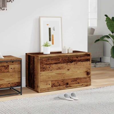 vidaXL - Halbankje - 80x40x45 - cm - bewerkt - hout - oud - houtkleurig