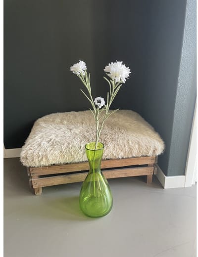 Korenbloem - wit - zijden bloemen - 3 stelen - onderhoudsvrij - 67 cm - kunstbloemen