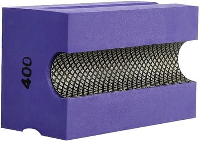 Diamant Schuurblok - Gebogen Polijstpad - Glad Maken Materiaal - 400 Korrel Fijnheid - 12 x 10 x 4 cm