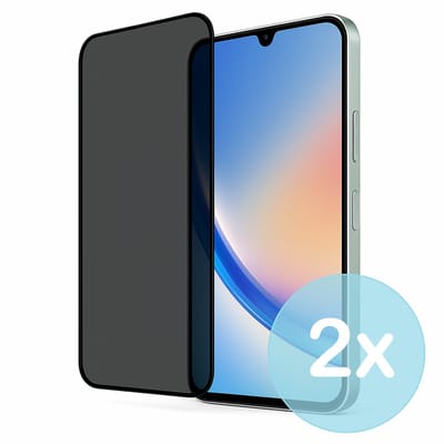 Privacy Screenprotector Geschikt voor Samsung Galaxy A34 – Anti-Gluren – Krasbestendig Gehard Glas 9H – Volledige Dekking – 2-Pack – FuturiQ