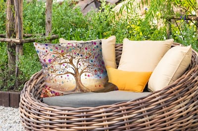 Buitenkussens - Tuin - Levensboom - Goud - Kleurrijk - Abstract - Aesthetic - 50x30 cm