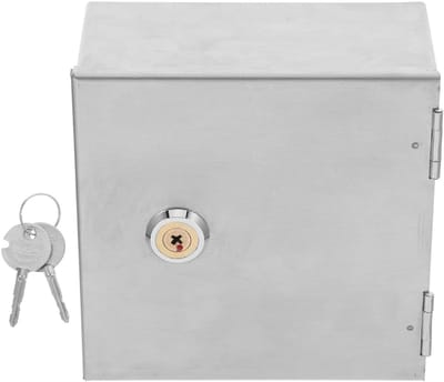 RVS Power Connection Box met Slot, Waterdichte Buiten Elektrische Behuizing voor Stopcontacten en Opladers, Veilig en Beschermd Opslagoplossing