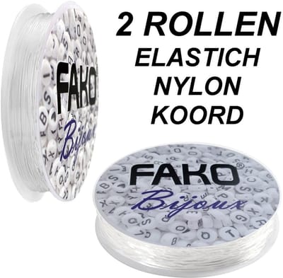 2 Rollen Elastisch Nylon Draad - Sieraden Maken - Rijgdraad - Rekbaar Draad - Hobby Draad - Kralen Koord - 0.5mm - 2x18 Meter - Transparant - 2 Stuks