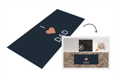 Keukenloper - Loper keuken - Vader cadeautje - Vaderdag - Quote - I love dad - Spreuken - 120x50 cm - Keukenloper vinyl