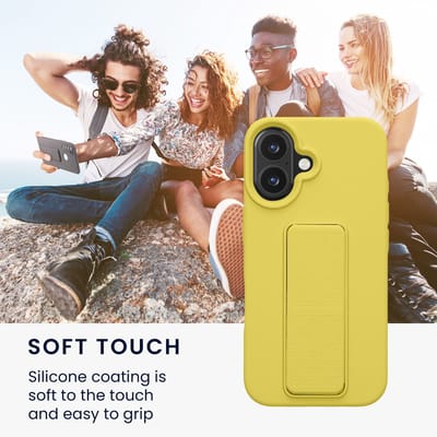 kwmobile back cover voor smartphone - geschikt voor Apple iPhone 16 - 1x beschermhoesje van kunststof - In stralend geel