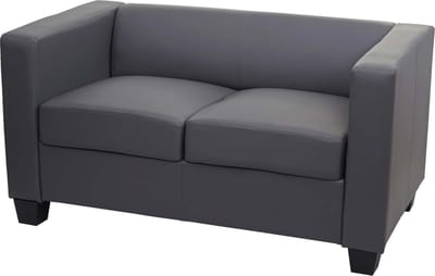 2-zits bank loungebank Lille ~ kunstleder, donkergrijs