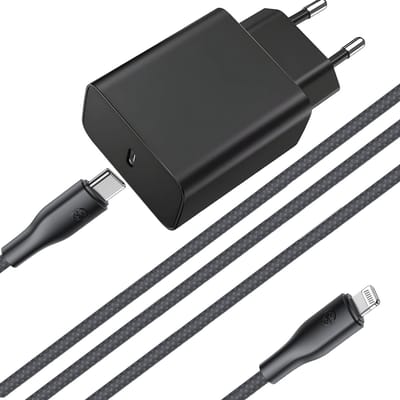 45w Oplader usb C + Kabel geschikt iPhone X / 11 / 12 / 13 / 14 - Lightning naar usb-C kabel - Oplader geschikt voor iPhone - 45w Power Adapter - 3 Meter