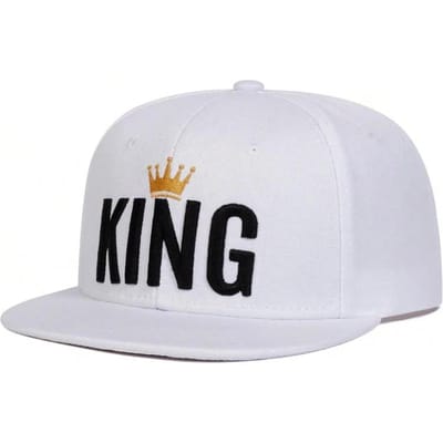 Unisex Kroon Koning Borduurwerk Hip-Hop Hoeden Lente En Herfst Buiten Verstelbare Sport Casual Baseballpetten Zonbescherming Hoed white