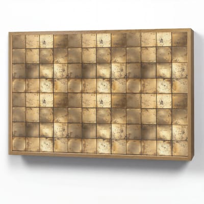 Wandlamp 100x70 cm - Oplaadbaar - Geometrisch - Tegels - Goud - Wandlampen binnen woonkamer - Slaapkamer lamp - Decoratieve nachtlamp - Vloerlamp draadloos