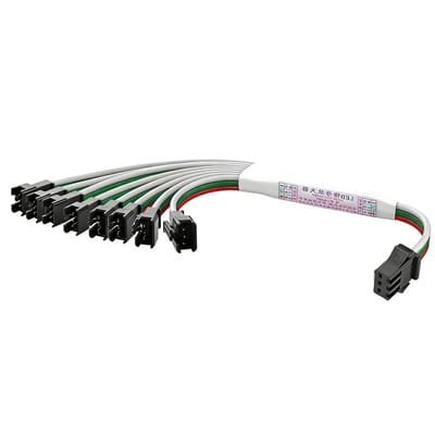 3-pins RGB TTL-signaalversterker, 1-naar-4 verdeler voor adresseerbare LED-strips, 5-24V DC, compatibel met WS2812B en SK6812, ideaal voor verlichting en decoratie