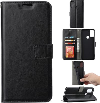 Bookcase Geschikt voor: Motorola Moto G30 / G20 / G10 - Zwart - portemonnee hoesje